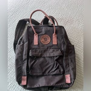 Fjallraven Brown Backpack with Leather Accents